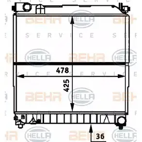 Радиатор охлаждения двигателя HELLA 8MK 376 717-681 HK3MRLM _BEHR HELLA SERVICE_ 45809 изображение 0