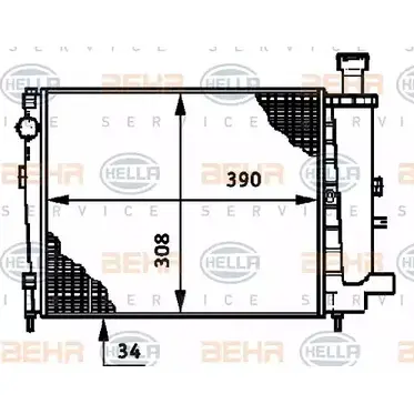 Радиатор охлаждения двигателя HELLA _BEHR HELLA SERVICE_ 45NPPW 46065 8MK 376 720-611