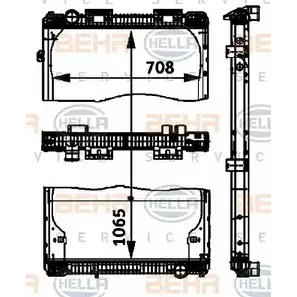 Радиатор охлаждения двигателя HELLA _BEHR HELLA SERVICE_ AEV2V 46131 8MK 376 721-471