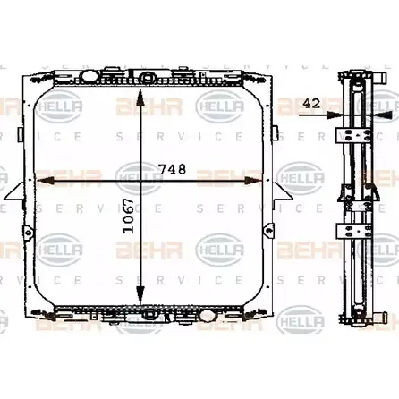Радиатор охлаждения двигателя HELLA _BEHR HELLA SERVICE_ 8MK 376 721-531 0AUA0 46137