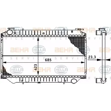 Радиатор охлаждения двигателя HELLA 46205 _BEHR HELLA SERVICE_ FQWWX 8MK 376 722-581 изображение 0