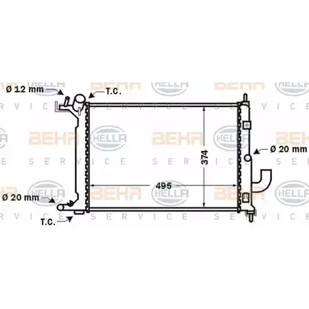 Радиатор охлаждения двигателя HELLA _BEHR HELLA SERVICE_ 8MK 376 726-531 46253 B1Z6EC