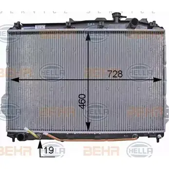 Радиатор охлаждения двигателя HELLA 46786 8MK 376 763-721 H2WKB3 _BEHR HELLA SERVICE_
