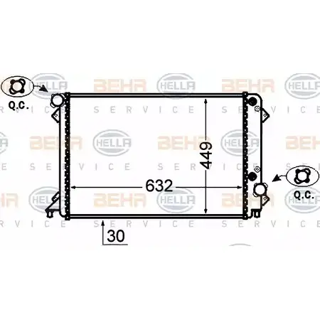 Радиатор охлаждения двигателя HELLA 8MK 376 766-171 46862 T8CPR _BEHR HELLA SERVICE_