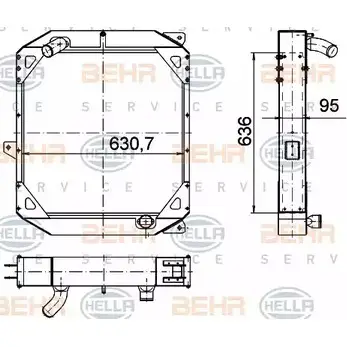 Радиатор охлаждения двигателя HELLA 47087 _BEHR HELLA SERVICE_ 8MK 376 774-591 0PYJO99