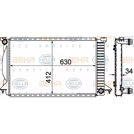 Радиатор охлаждения двигателя HELLA 8MK 376 781-071 GIMTR4 47101 _BEHR HELLA SERVICE_ изображение 0