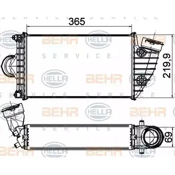 Интеркулер HELLA _BEHR HELLA SERVICE_ Y5L7M 47692 8ML 376 765-211 изображение 0