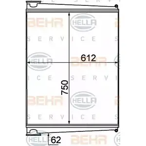 Интеркулер HELLA 47732 _BEHR HELLA SERVICE_ 8ML 376 777-011 X2ZNR3F