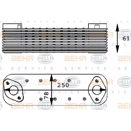 Масляный радиатор двигателя HELLA _BEHR HELLA SERVICE_ 8MO 376 725-041 65MZP 47889