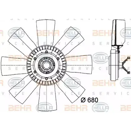 Вентилятор радиатора двигателя HELLA _BEHR HELLA SERVICE_ 8MV 376 727-101 EXXED2 49864 изображение 0