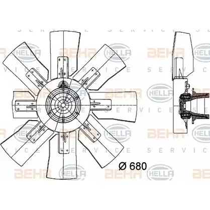 Вентилятор радиатора двигателя HELLA REIZFNE 8MV 376 728-181 49893 _BEHR HELLA SERVICE_ изображение 0