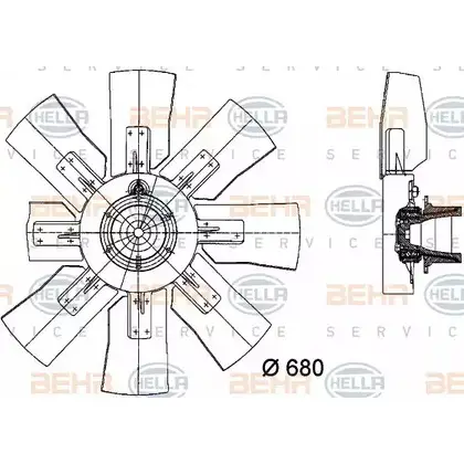 Вентилятор радиатора двигателя HELLA 49900 _BEHR HELLA SERVICE_ 2TFPWE 8MV 376 728-681 изображение 0