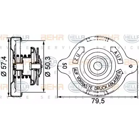 Крышка расширительного бачка HELLA 8MY 376 742-251 50273 _BEHR HELLA SERVICE_ J9KRFI