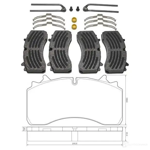 Тормозные колодки, комплект SAF 3057008401 GKI 26 24981724