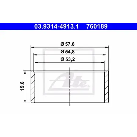 Монтажное кольцо, пылезащитный колпак (поршень корпуса скобы ATE 03.9314-4913.1 7 60189 2O5JY 55119 изображение 0