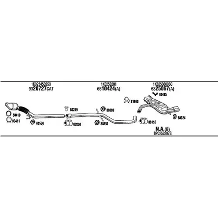 Система выпуска ОГ Walker 134698 OPFR W TAJ1X8U ADK018067C изображение 0