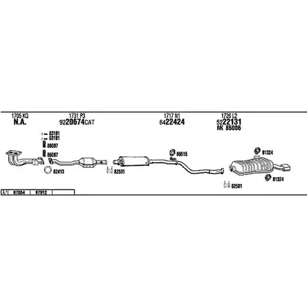 Система выпуска ОГ Walker FAC5EW 2 BVI8I2 CI21028 135806 изображение 0