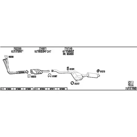 Система выпуска ОГ Walker S 4RXBR JV7GY2 FI50005 137117 изображение 0