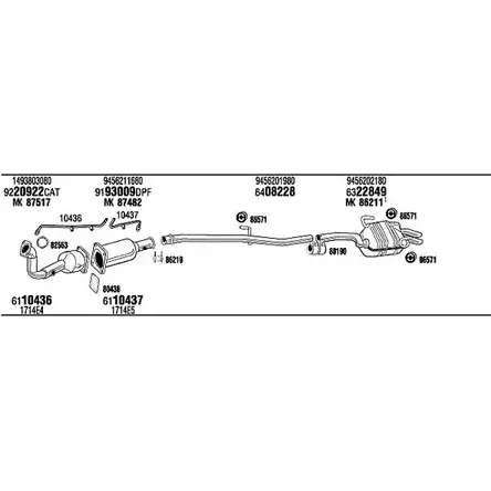 Система выпуска ОГ Walker OTJ0DB4 A 61QYUJ 137729 FIT17494AA