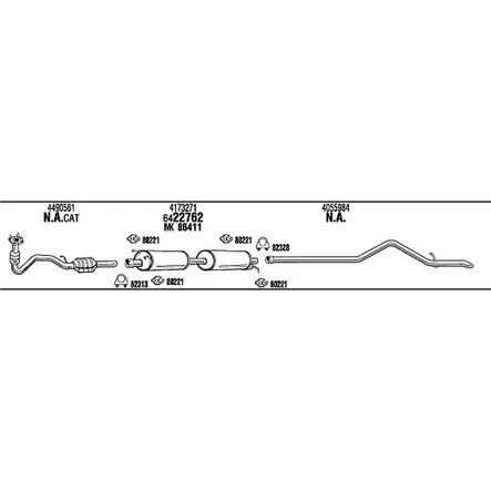 Система выпуска ОГ Walker 2RNKW2A JE 4A9 138330 FO80174A изображение 0