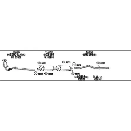 Система выпуска ОГ Walker FOT15644 U25K3 PICC3 T 139023 изображение 0