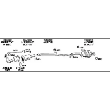 Система выпуска ОГ Walker 884V9 LNH17797BA 139829 CDP SQY2 изображение 0