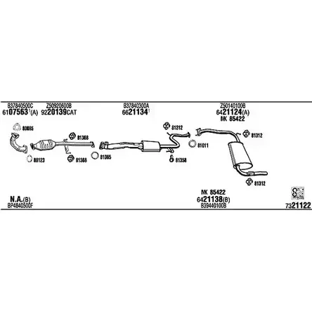 Система выпуска ОГ Walker 2UXHR 10 MA41200 140062 IMOL4CR изображение 0