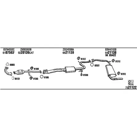 Система выпуска ОГ Walker MA41205 140067 NED0DN HWJ 5D