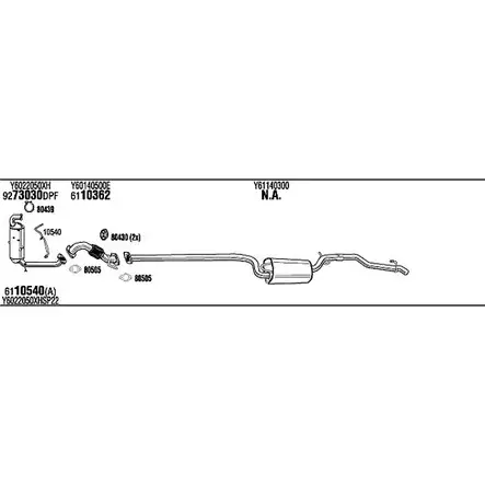 Система выпуска ОГ Walker 140184 B04GN6T 1GD AS1E MAK031077B