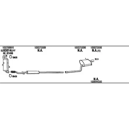 Система выпуска ОГ Walker MNK022486BA 141625 3J 0G0MG 6B9IT