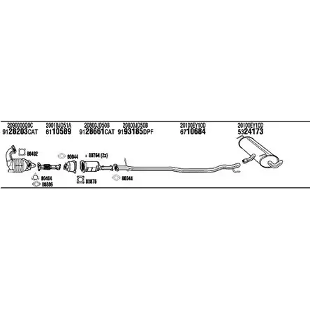 Система выпуска ОГ Walker 6U94VQ 141992 NIK019887CA PW 3YE5