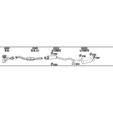 Система выпуска ОГ Walker QF1FAH AC87 9 142473 OP45191 изображение 0