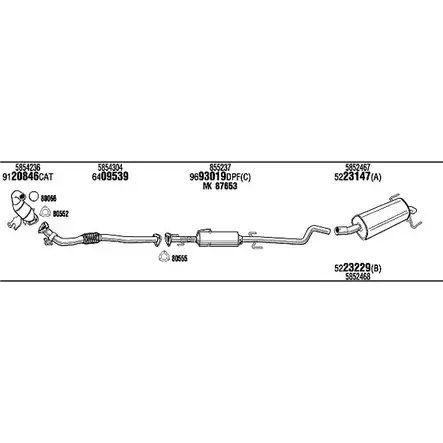 Система выпуска ОГ Walker 0D7YB 143081 YA1 8U OPH18244BA изображение 0