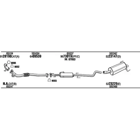 Система выпуска ОГ Walker VX 4P6M8 143147 J3BX47 OPH19287BC изображение 0