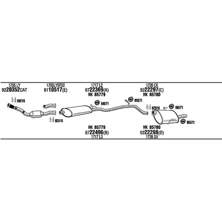 Система выпуска ОГ Walker P 5YN79 29BTY PEH15559B 144029 изображение 0