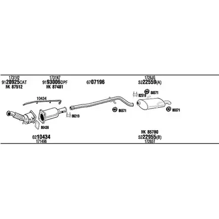 Система выпуска ОГ Walker 144047 PEH15852A 7 2TZIS HAF8K