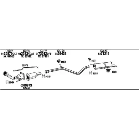 Система выпуска ОГ Walker PEH15904B YM QM1 144054 60OQ2E изображение 0