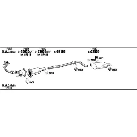 Система выпуска ОГ Walker DU X4BAQ 144239 2OK3T9 PEK009981CB изображение 0