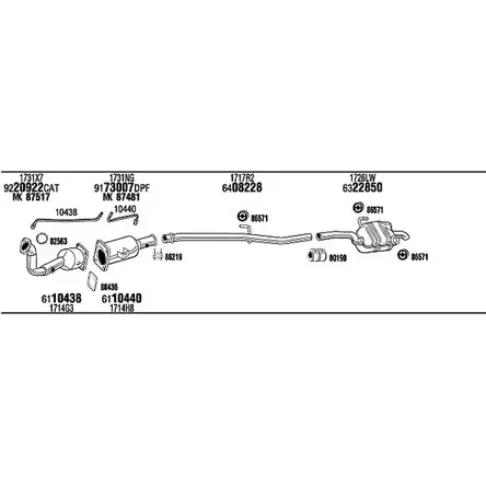 Система выпуска ОГ Walker 144303 N03 36 X012X PEK016669DB изображение 0