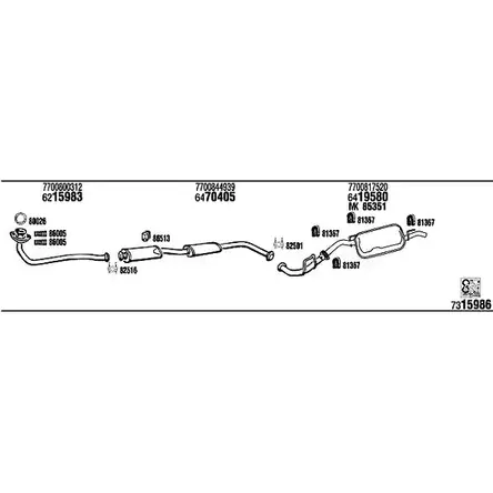 Система выпуска ОГ Walker 145230 P45MU RE57021 3R5TP H изображение 0