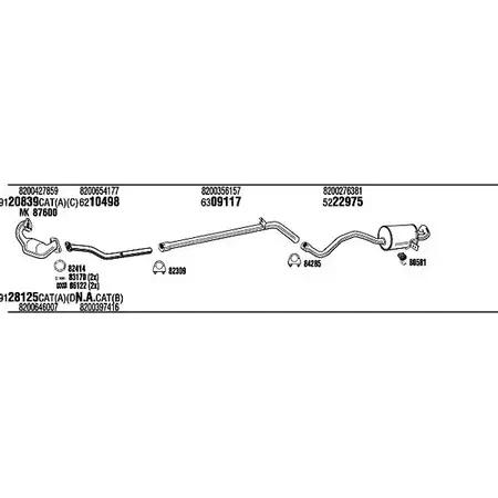 Система выпуска ОГ Walker REH18314 145578 TZ CU63 H86B5