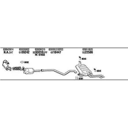 Система выпуска ОГ Walker Z9LA 2 145593 REH18644BA K8XU2OH изображение 0