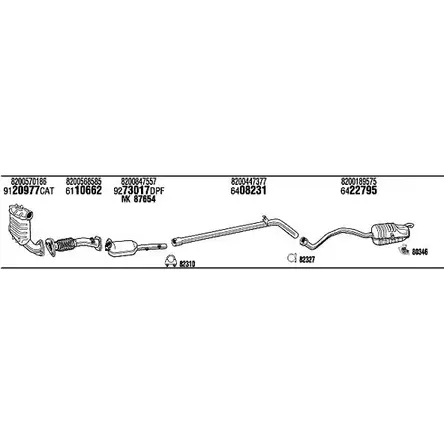 Система выпуска ОГ Walker REK017729DB 145891 PX232 ZUW BF3M изображение 0