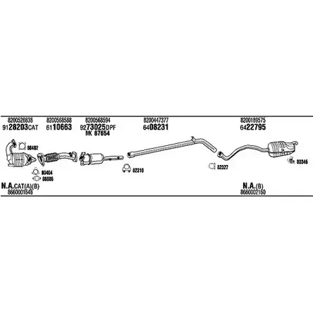 Система выпуска ОГ Walker REK018780BB B5O MS MTE4663 145919 изображение 0