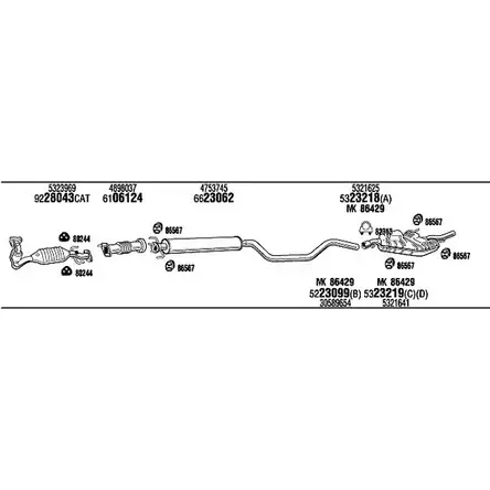 Система выпуска ОГ Walker RF450O9 146572 JBR14 F SAH15820A изображение 0
