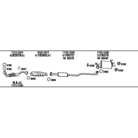 Система выпуска ОГ Walker 1V8CW Y 097KA 147790 TO51161 изображение 0