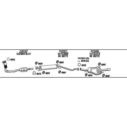 Система выпуска ОГ Walker 0TCF3U VH45367A 3YUK HU 148183 изображение 0