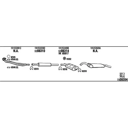 Система выпуска ОГ Walker VW20443 149548 ZYI8U XPP Y8 изображение 0