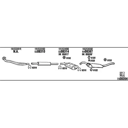 Система выпуска ОГ Walker VW20461 GDKMJF 149564 PA8C JE