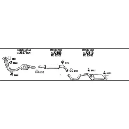 Система выпуска ОГ Walker F9368 149715 VW20702 ND L2SO изображение 0